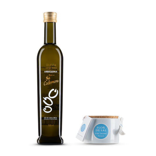Dein perfektes Gourmet-Bundle - Sa Cadernera Arbequina Olivenöl & Flor de Sal d´Es Trence Meersalz