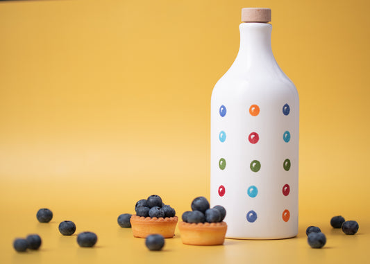 Frantoio Muraglia, Pois Keramikkrug mit Nativem Olivenöl Extra 500ml, intensiv fruchtige Essenz