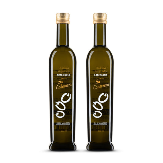 Finca Sa Cadernera Olivenöl - Arbequina - Virgen Extra - Oli de Mallorca D.O. 500ml (2er Bundle)